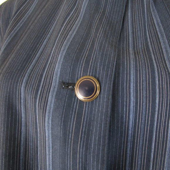 Max Mara Navy Blue Black Striped Wool Blazer Jacket 4 - Picture 4 of 10